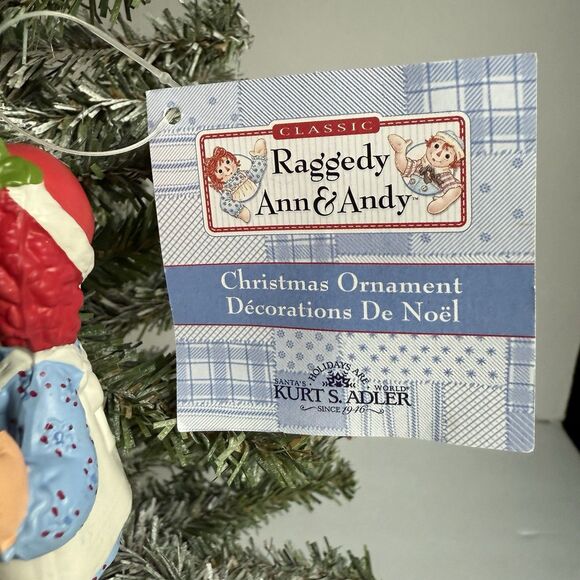 Kurt S Adler Christmas Ornament Raggedy Ann Doll w Xmas Garland Holiday NWT - Picture 2 of 5